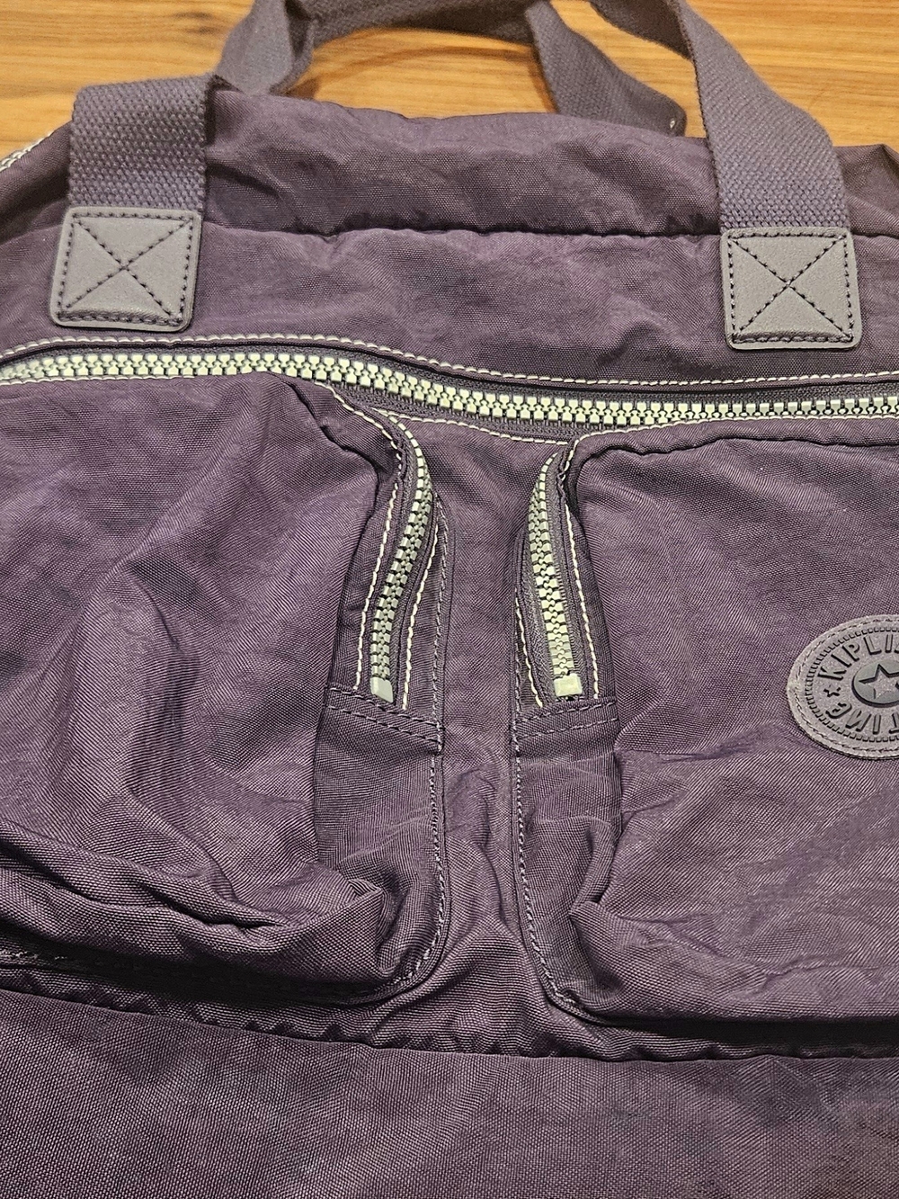 Kipling Purple Canvas Tote